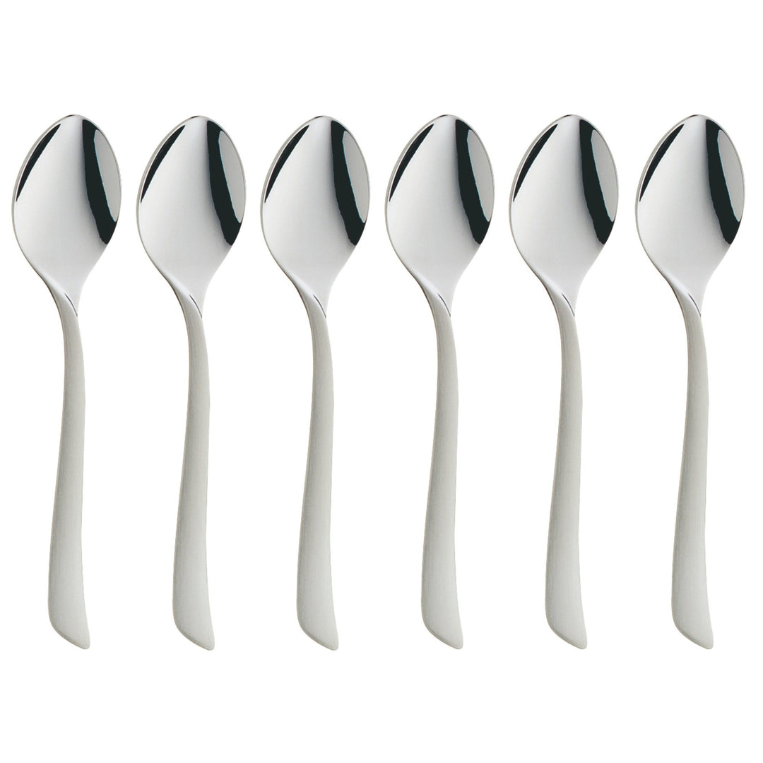 WMF Virginia Espressolöffel Set 6-teilig, 10,8 cm, Cromargan protect Edelstahl teilmattiert, kratzbe