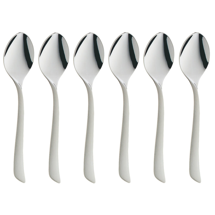 WMF Virginia Espressolöffel Set 6-teilig, 10,8 cm, Cromargan protect Edelstahl teilmattiert, kratzbe
