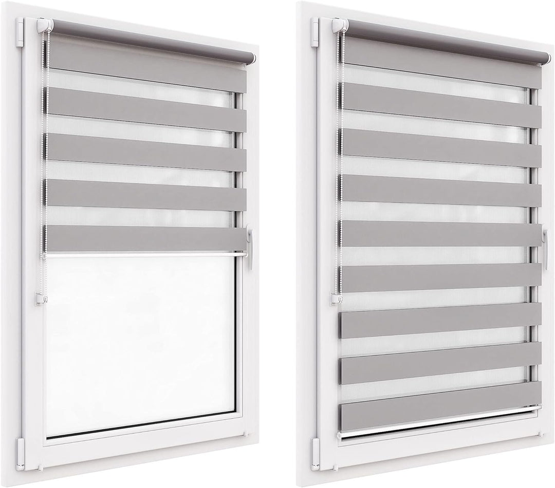 Doppelrollo ohne Bohren, 80x150 cm Stoffgrösse, Duo Rollo Klemmfix, Easyfix, lichtdurchlässig und ve