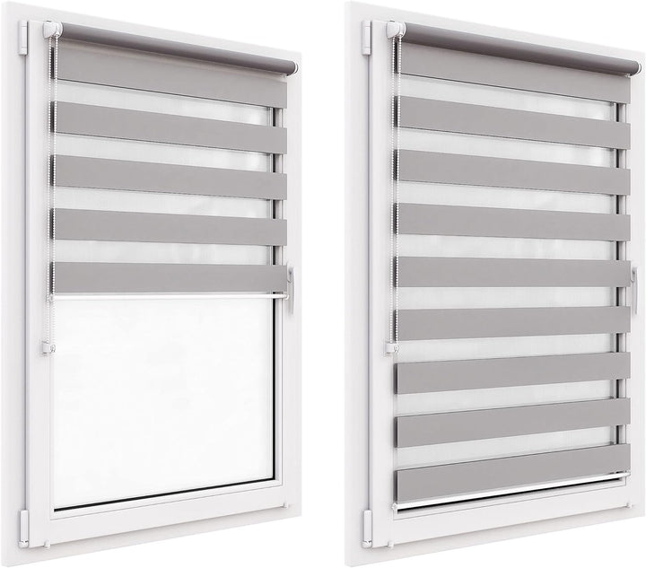 Doppelrollo ohne Bohren, 80x150 cm Stoffgrösse, Duo Rollo Klemmfix, Easyfix, lichtdurchlässig und ve