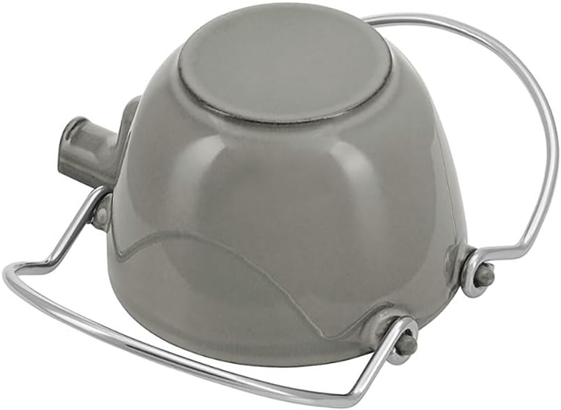 Staub 1650018 Teekanne/Wasserkessel, rund 16,5 cm, 1,15 L mit mattschwarzer Emaillierung Im Inneren