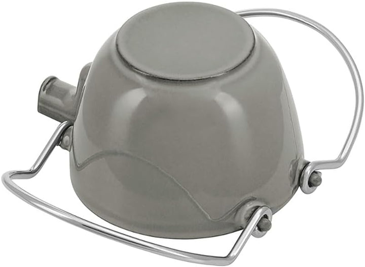 Staub 1650018 Teekanne/Wasserkessel, rund 16,5 cm, 1,15 L mit mattschwarzer Emaillierung Im Inneren