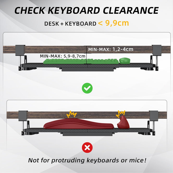 ETHU Office-Keyboard-Drawers Carbon Black, Tastaturablage, grosse Tastaturablage unter dem Schreibti