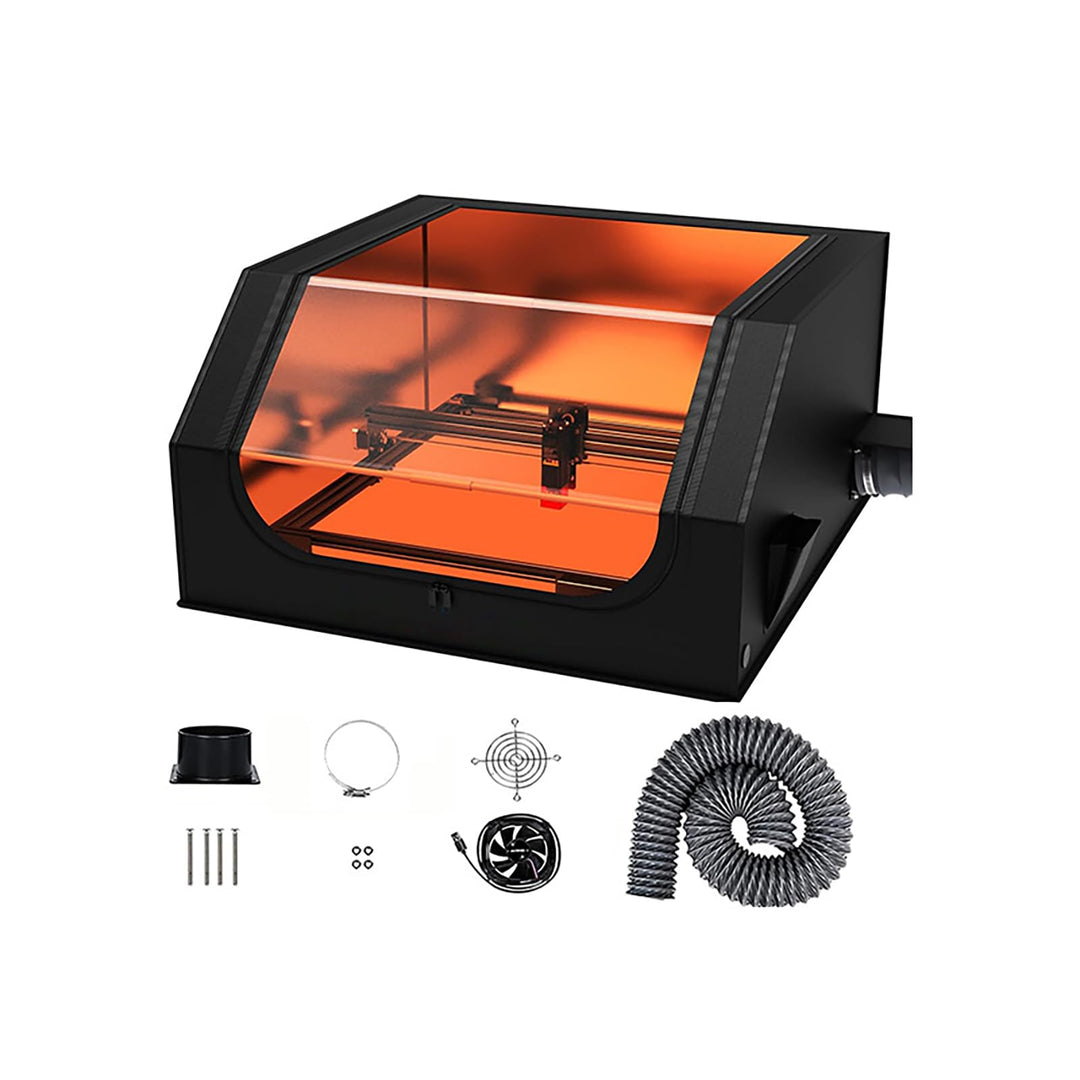 Lasergravurgehäuse mit Abluftventilator & Schlauch, Feuerfeste & Staubdichte Schutzhaube 700x720x400
