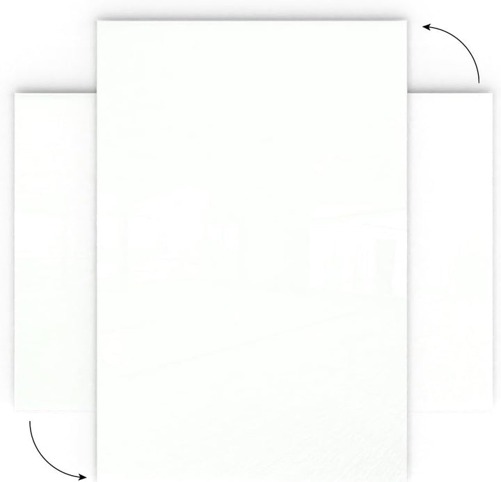 ALLboards Glasboard Magnetisch Weiss 90x60cm, Rahmenlos, Glastafel, Magnettafel, Gehärtetes Glas, We