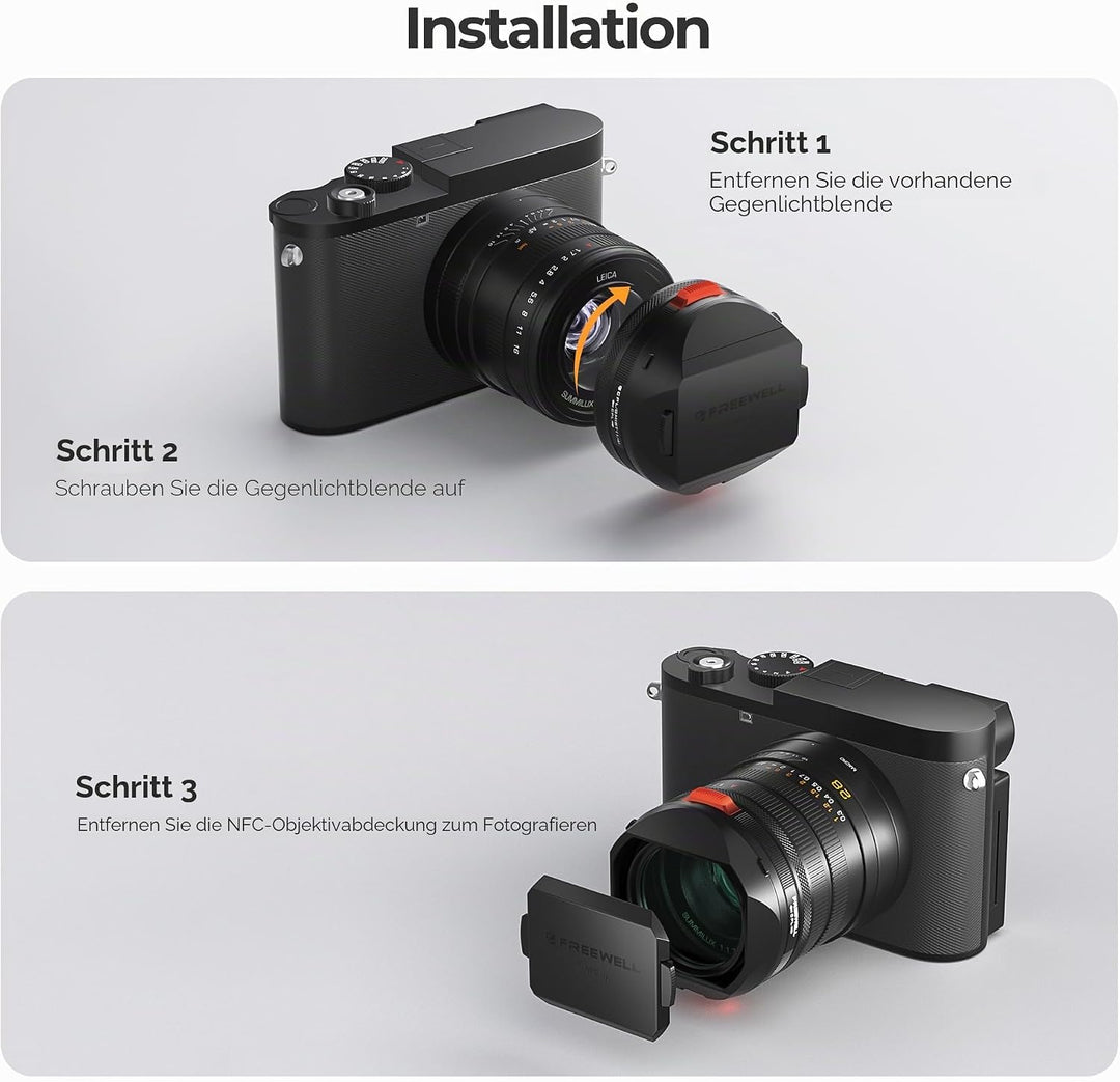 Freewell Die echte Gegenlichtblende für Leica Q3 43 - CPL/Nebelfilter, berührungslose Filterbedienun