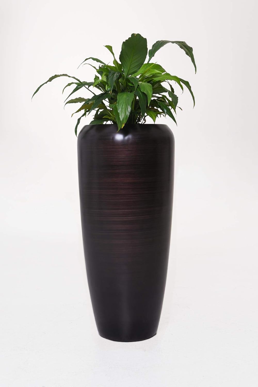 VIVANNO Pflanzkübel Pflanzgefäss Bodenvase exklusiv CAVITA Schwarz Braun Seidenmatt (75x34) Schwarz