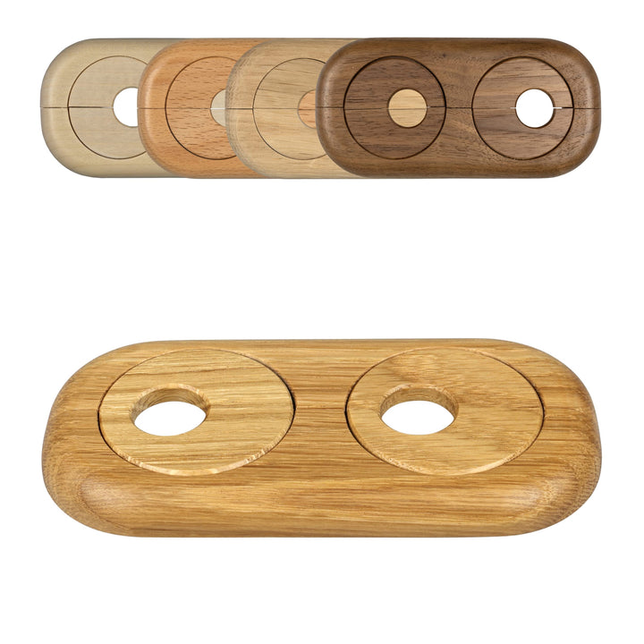 FUX 3 Stück Doppel Heizungsrohr Rosette, Rohrabstand variabel, 15mm - 22mm, Rohrabdeckung, Abdeckros