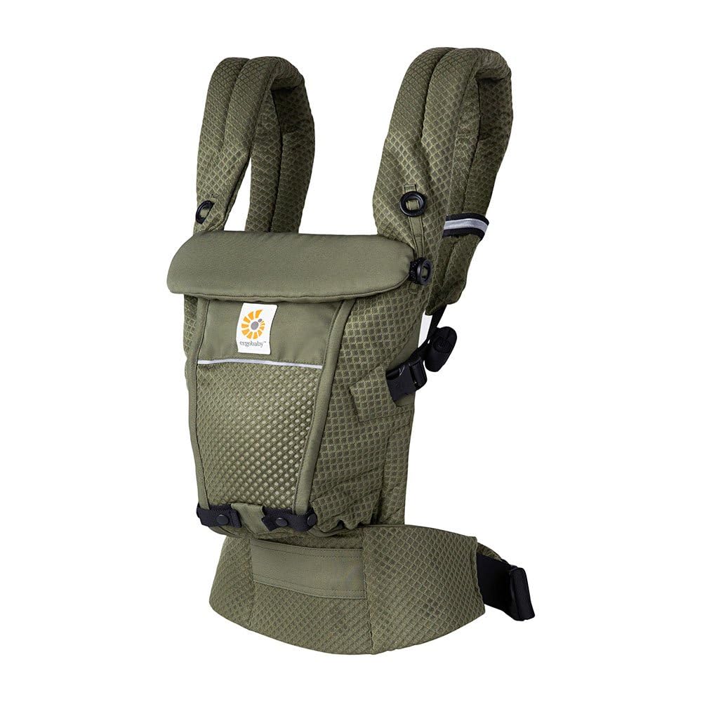 Ergobaby Adapt Babytrage für Neugeborene ab Geburt, 3-Positionen SoftFlex Mesh Ergonomische Babybauc