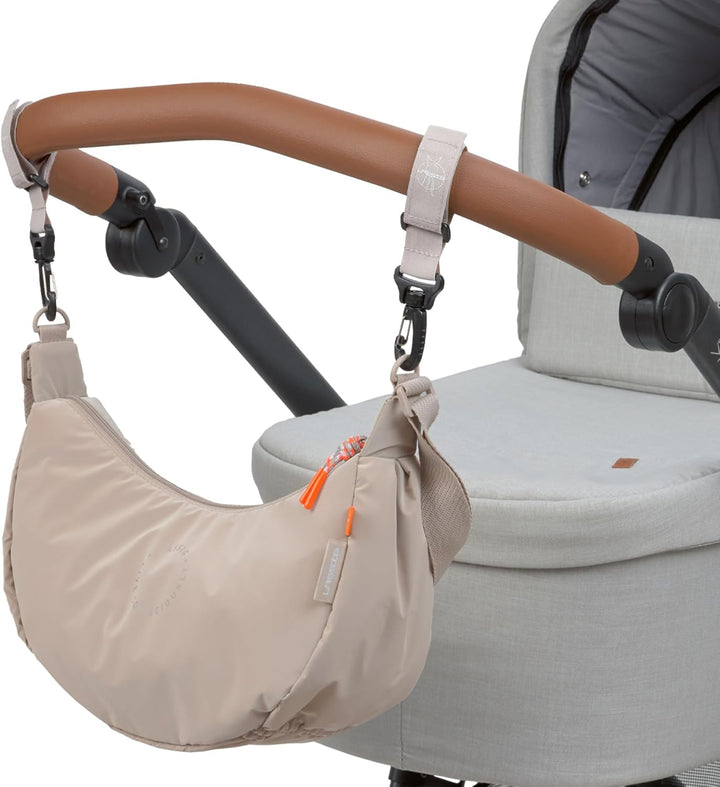 LÄSSIG Wickeltasche Umhängetasche inkl. Kinderwagenbefestigung/Stretch Up Bum Bag Beige, Beige