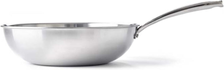 BK Superior Dreischicht-Edelstahl-Wokpfanne, 30 cm, 3-lagig, Multiclad, Polierter Edelstahl, Indukti