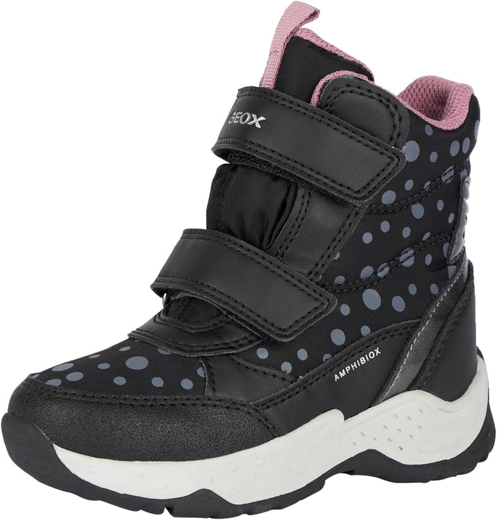Geox Mädchen J Sentiero Girl B AbAnkle Boot 26 EU Black Dk Silver, 26 EU Black Dk Silver
