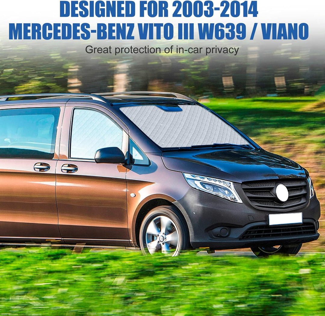 Wohnmobil Windschutzscheibe Sonnenschutz kompatibel mit Mercedes-Benz VITO II W639 2003-2014, Sonnen