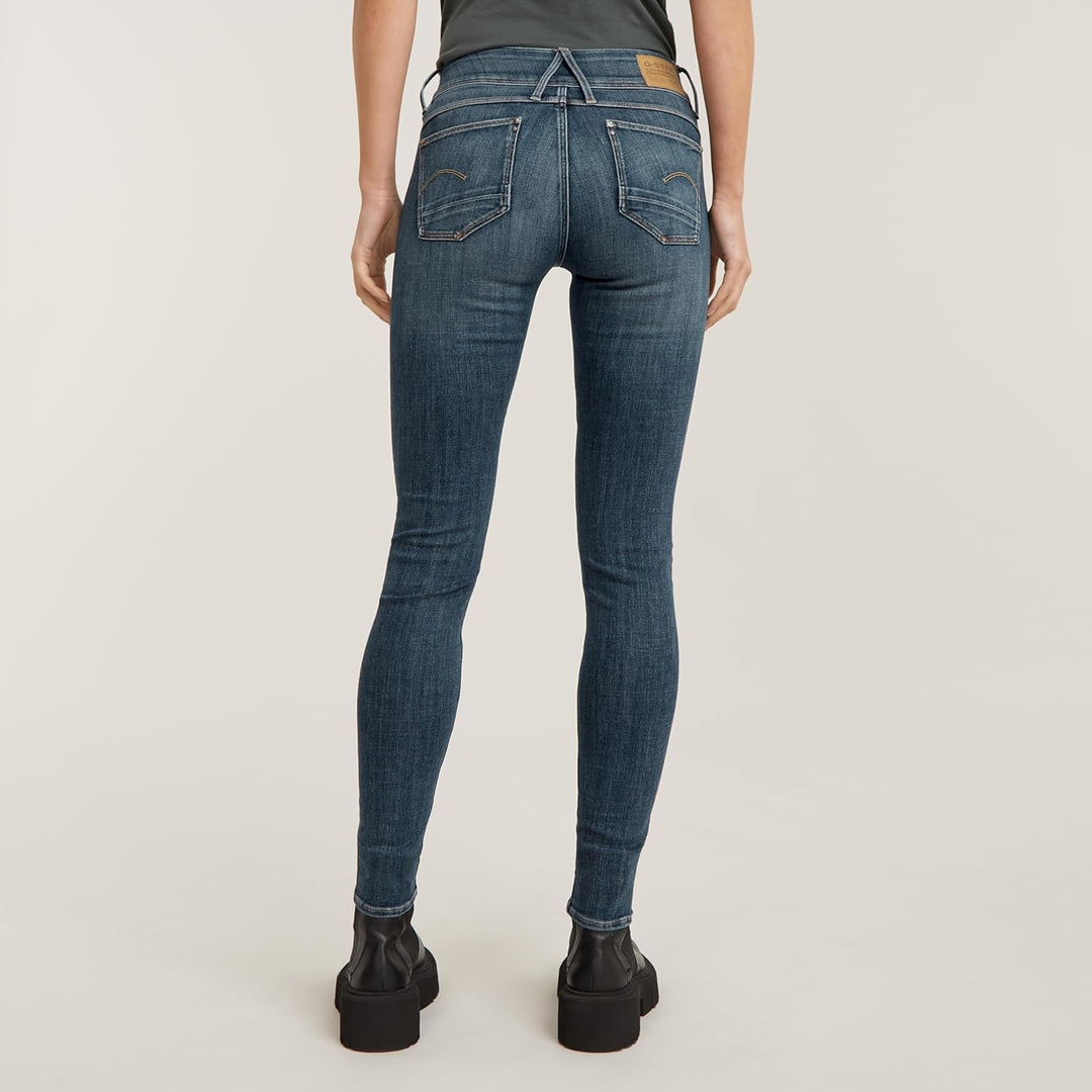 G-STAR Damen Lynn Mid Waist Skinny Jeans 23W / 28L Blau (Faded Blue D15266-9136-a889), 23W / 28L Bla