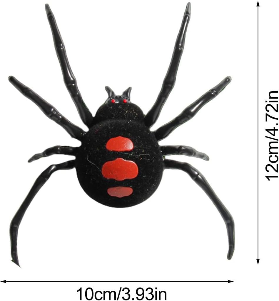 Schwarze Spinne für Streich, Wanderspinnenspielzeug, Streich gefälschter schwarzer Spinnensimulation