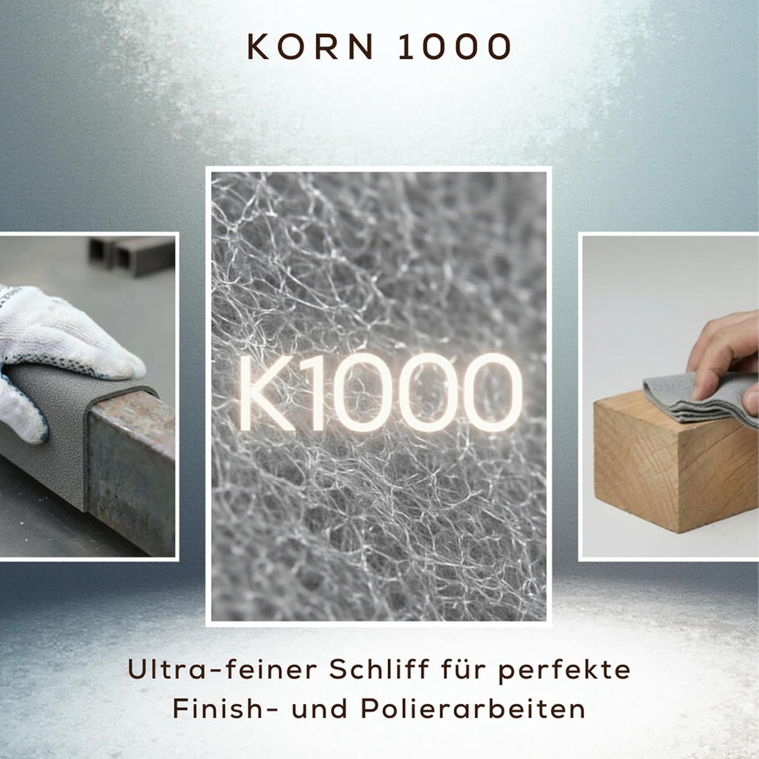 Schleifvliesrolle 5 m x 100 mm – verschiedene Körnungen, K180, K240, K400, K1000 Schleifvlies zum Gl