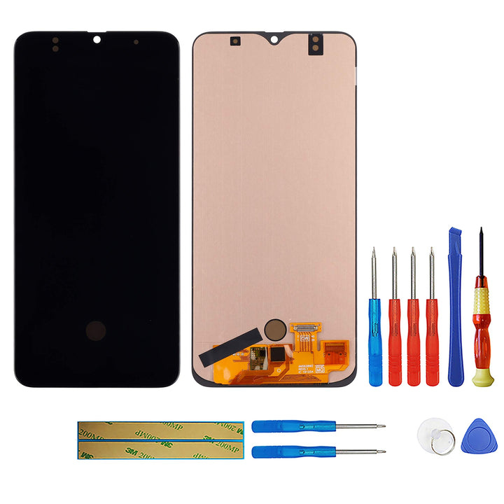 swark OLED Display Kompatibel mit Samsung Galaxy A50 SM-A505 & A50s SM-A507 (Schwarz Ohne Rahmen) LC