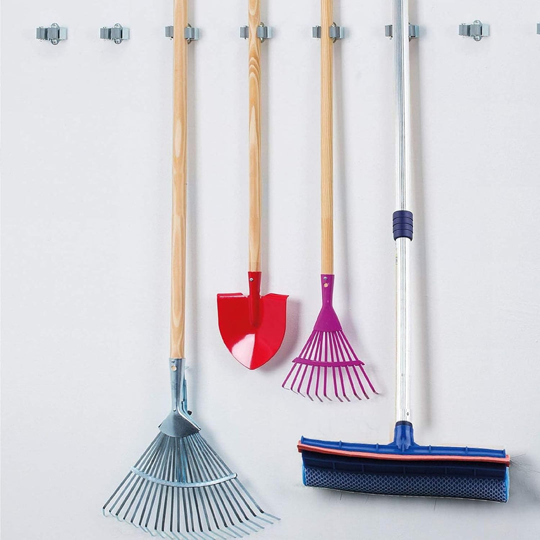 Gerätehalter (6er Set) hochwertige Wandhalterung für Besen, Gartengeräte, Werkzeuge inklusive Schrau