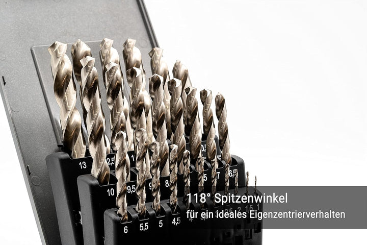 BaerCoil BAER HSSG Spiralbohrer Set (0,5mm steigend) 1-13 mm - DIN 338 - Spiralbohrersatz - Bohrer f