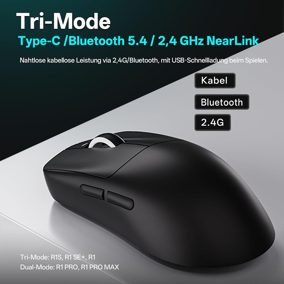 ATK VXE Dragonfly R1 Series Kabellose Gaming-Maus - ultraleicht (48-55 g), PixArt PAW3395/3395 SE Se