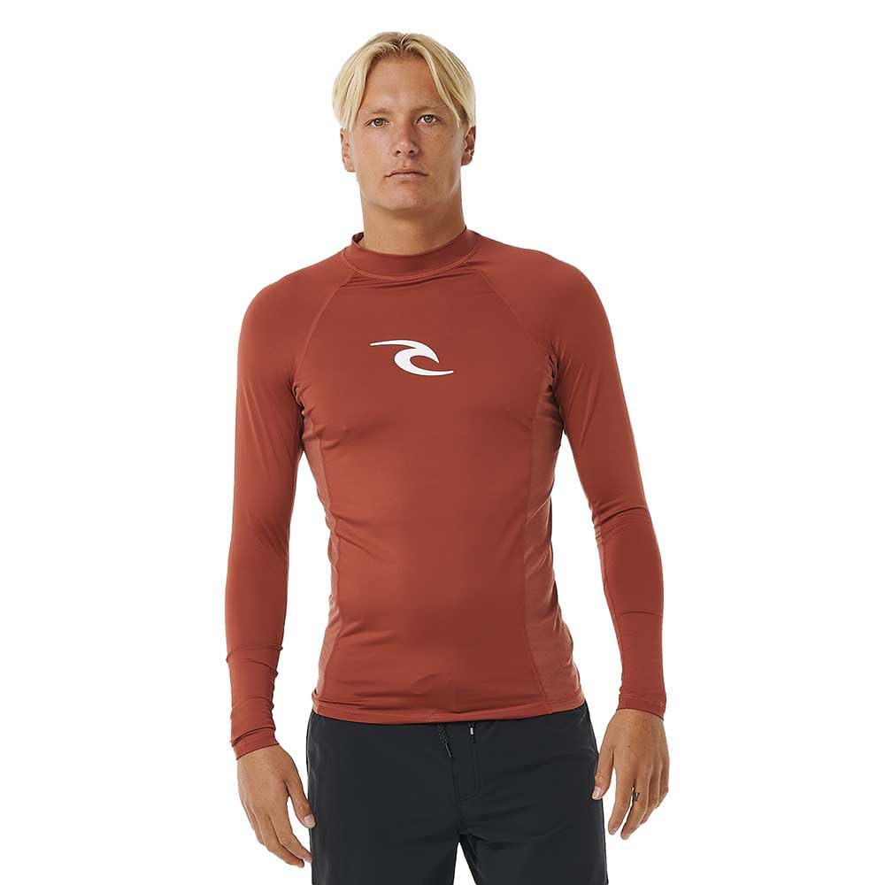 Rip Curl Herren Waves UPF 50 Performance Long Sleeve Rashguard Rash-Guard-Shirt M Rot 241, M Rot 241