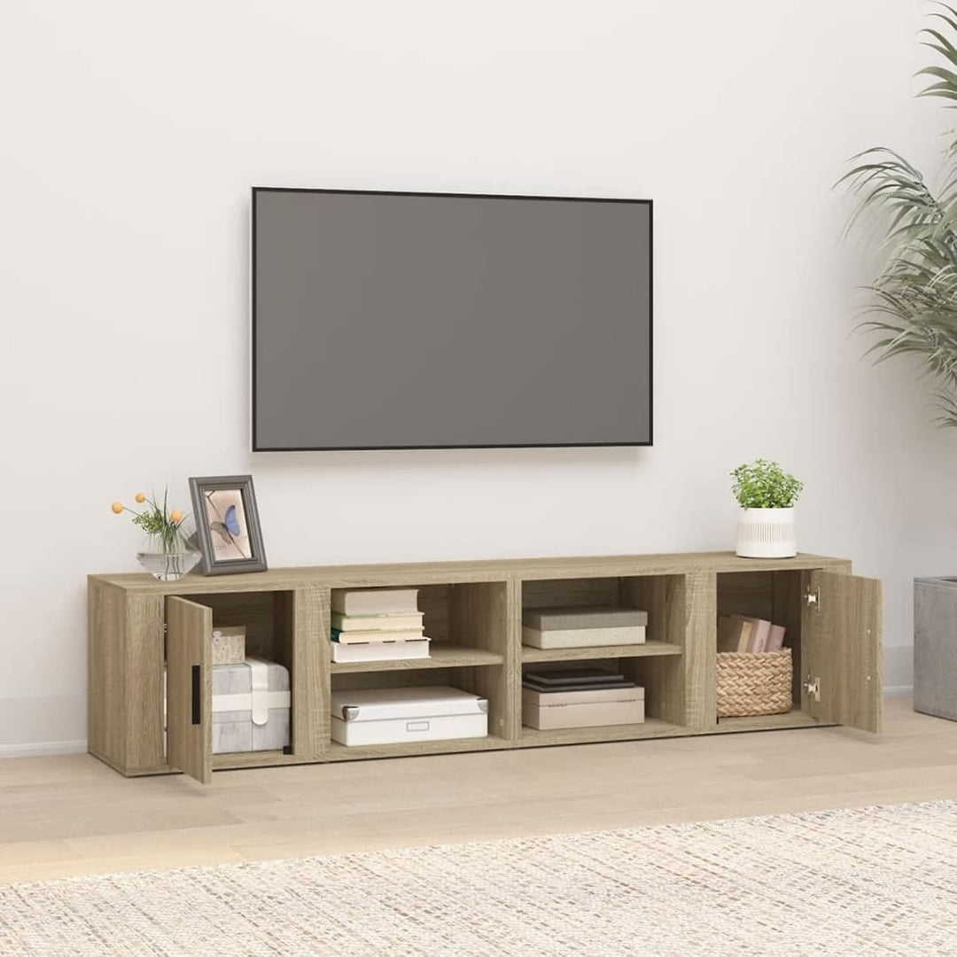 Tidyard 2 Stk. TV Schrank mit 3 Fächer Lowboard TV Möbel Fernsehschrank Fernsehtisch TV Board Fernse