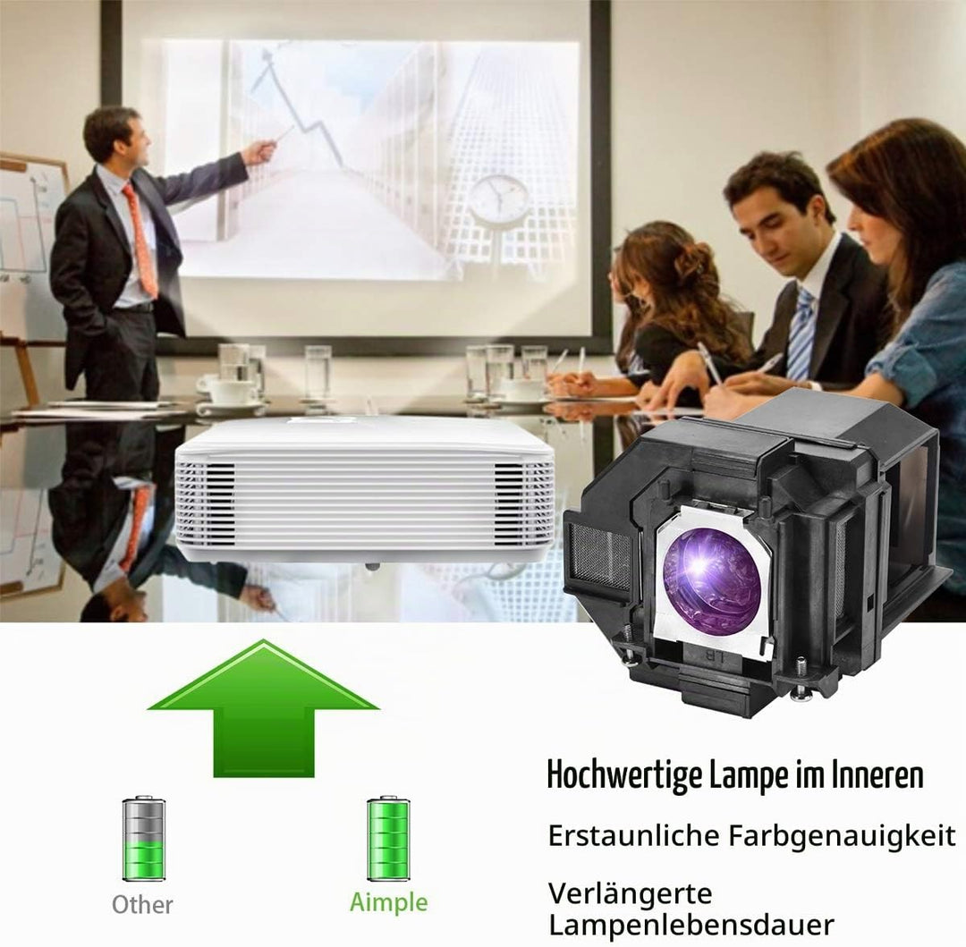 Aimdio Beamer Ersatzlampe für EPSON ELPLP96 EH-TW610 EH-TW650 EB-W05 EB-U05 EB-U42 EB-S41 EB-S05 EH-