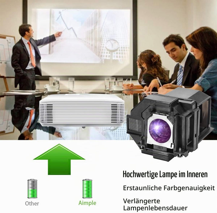 Aimdio Beamer Ersatzlampe für EPSON ELPLP96 EH-TW610 EH-TW650 EB-W05 EB-U05 EB-U42 EB-S41 EB-S05 EH-