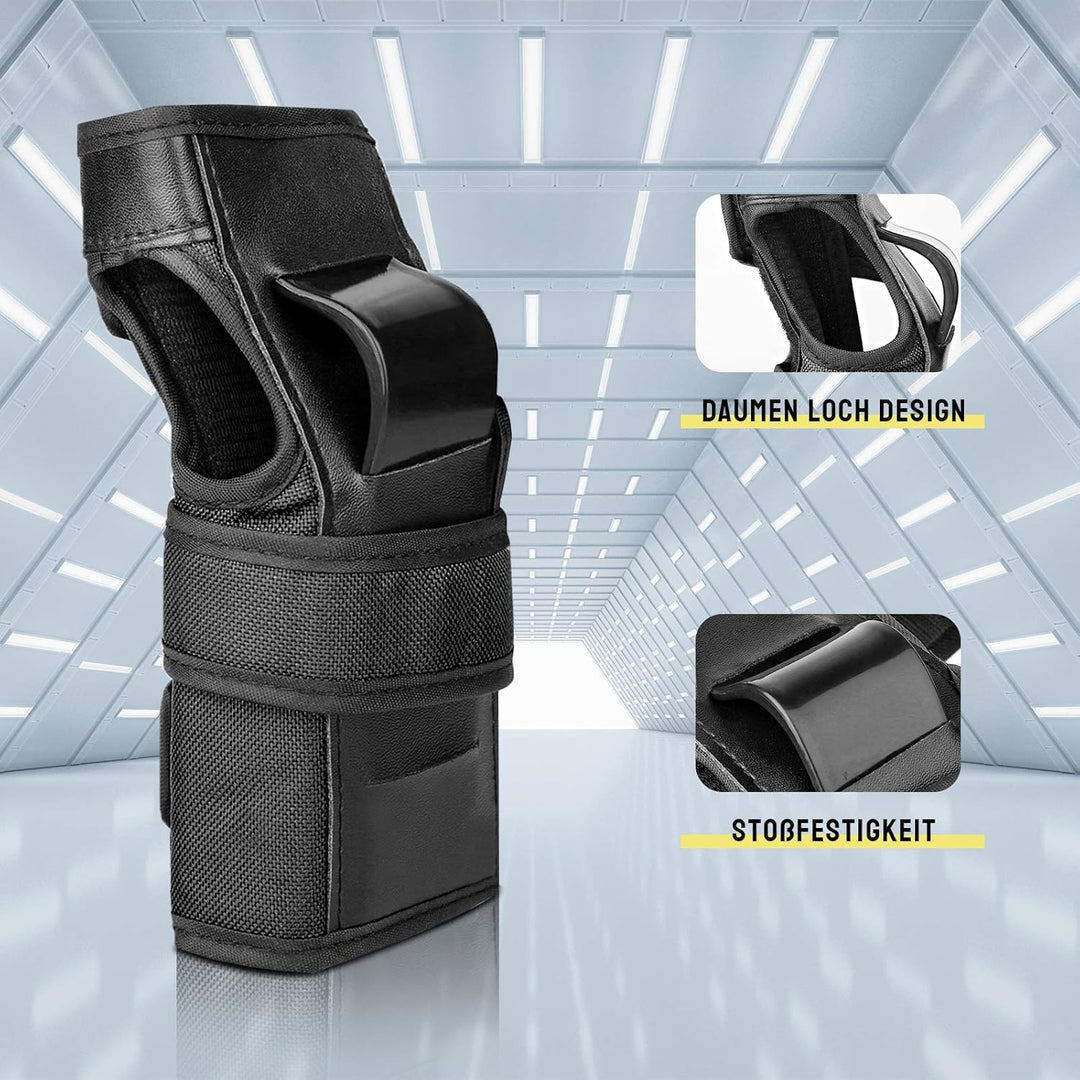 CHEPULA Schoner Inliner Kinder Erwachsene, 6 in 1 Protektoren Set, Verstellbare Knieschoner Ellenbog