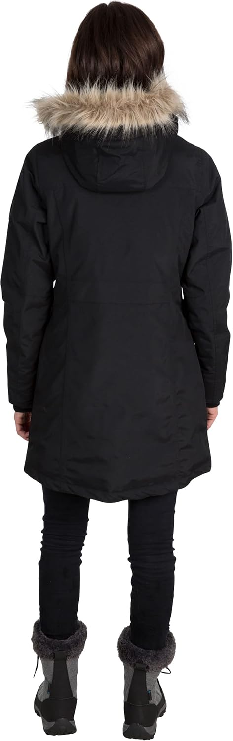 Trespass Damen Bettany Warme Lange Daunenjacke Mit Abnehmbarer Kapuze