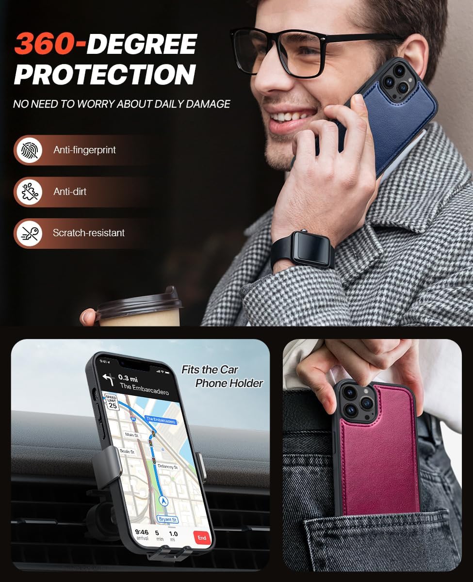 OCASE Abnehmbare Hülle Kompatibel für iPhone 12 Pro Max Handyhülle 2-IN-1 [Magnetische Hülle] [Kabel