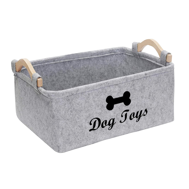 Hundespielzeug Aufbewahrung, Filz Aufbewahrungsbox für Hundespielzeug, 38cm x 25cm x 18cm，Rechteck A