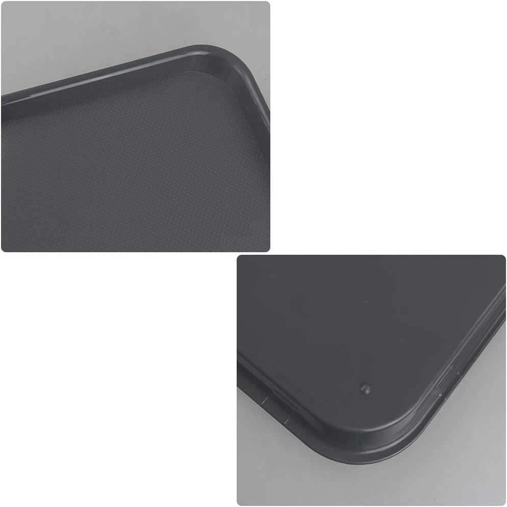 Xowine 4 Stück Serviertablet Schwarz Kerzentablett, Frühstückstabletts aus Kunststoff, Cafeteria-tab