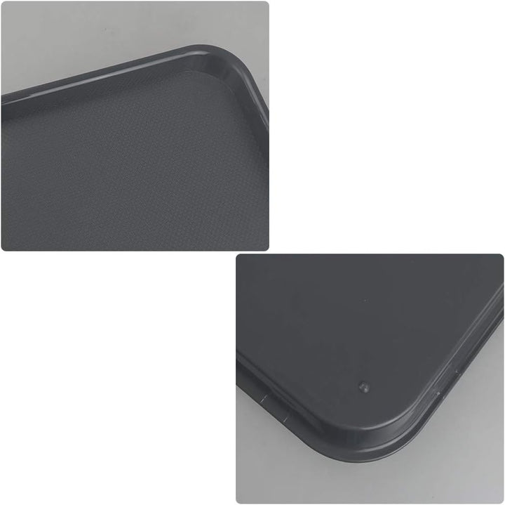Xowine 4 Stück Serviertablet Schwarz Kerzentablett, Frühstückstabletts aus Kunststoff, Cafeteria-tab
