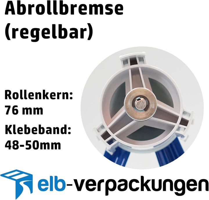 2 Stück - Handabroller - Profi-Ausführung - Version : STD - blau/blue - 50 mm - Klebebandabroller Me
