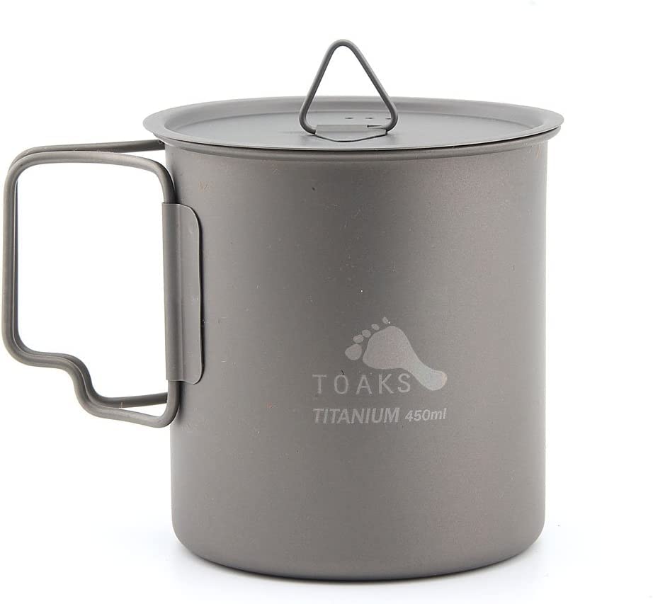 TOAKS Titan Camping Topf Becher Schale (375ml, 450ml, 550ml, 650ml, 750ml, 800ml, 900ml) (450ml with