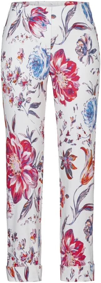 Stehmann, Igor-682 Sportive 6/8 Hose mit Allover Blumenprint, Aufschlag und Gesässtaschen. 42 Fuxia