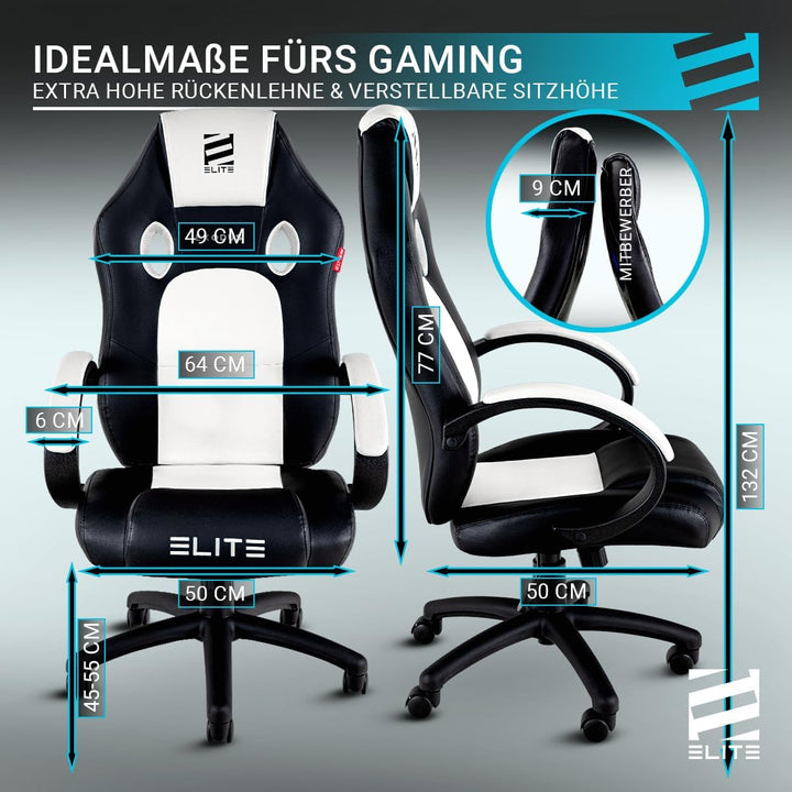 ELITE Gaming Stuhl MG100 Exodus | Ergonomischer Bürostuhl - Schreibtischstuhl - Chefsessel - Sessel