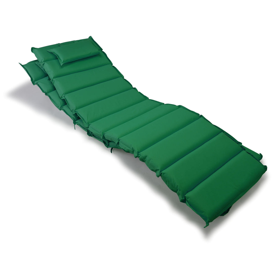 Nexos 2-er Set Liegen-Auflage Kopfkissen für Sauna Garten Terrasse aufrollbar dunkelgrün, Dunkelgrün