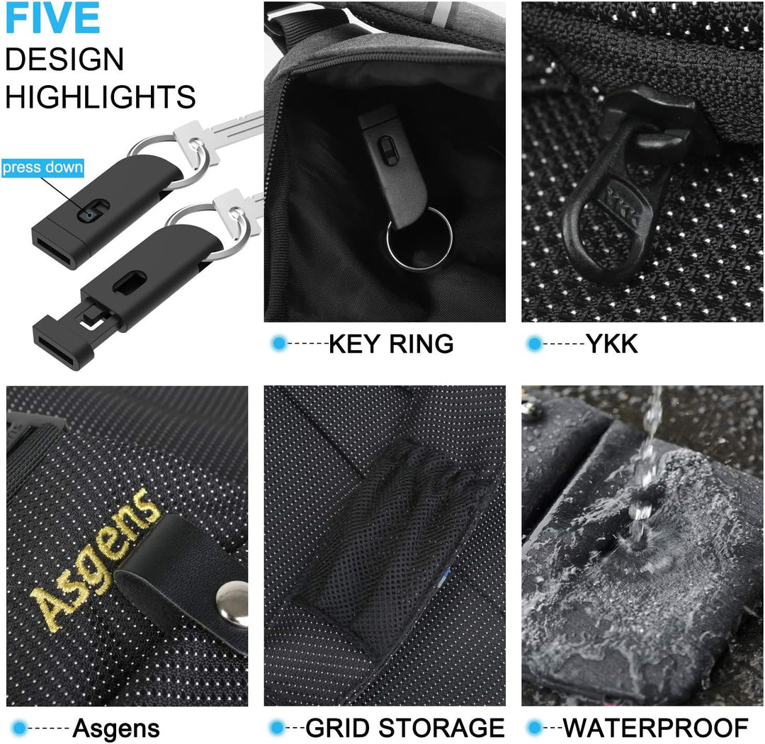 Asgens Crossbody Sport-Brusttasche Praktische Mehrzweck-Sicherheits-Umhängetasche Wasserdichte Umhän