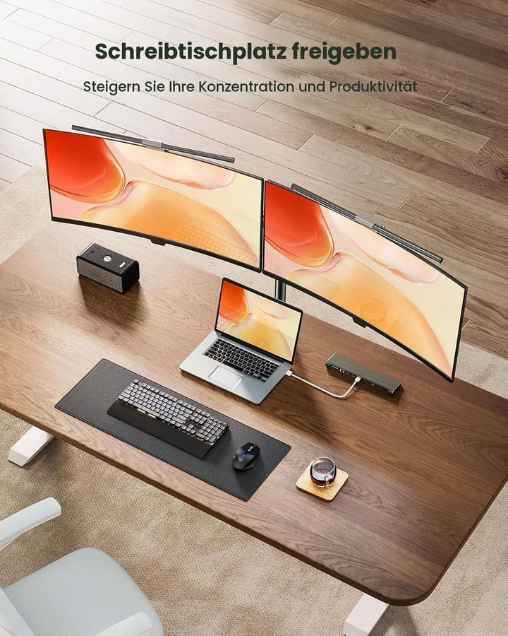 ErGear Monitor Halterung 2 Monitore für 13-32 Zoll Bildschirm, Bildschirmhalterung 2 Monitore Höhenv
