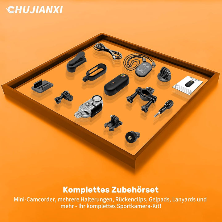 Multifunktions Mini Action Cam 1080P WiFi, Wasserdicht Bodycam Körperkamera Mini, Magnetisch Mini Ka