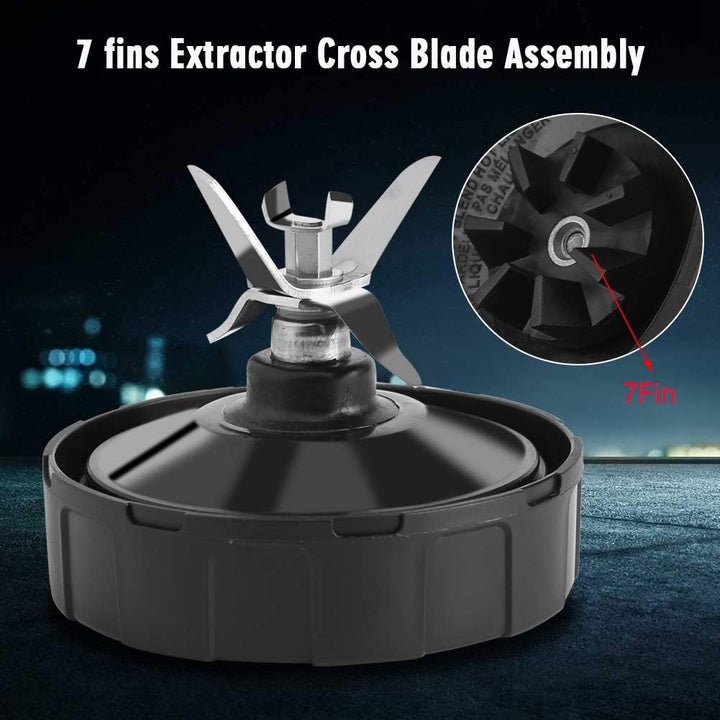 Mixer-Untermesser-Ersatzteile, 7-Finnen-Auszieher-Ersatzklinge, Kompatibel mit Nutri Ninja-Mixern 10