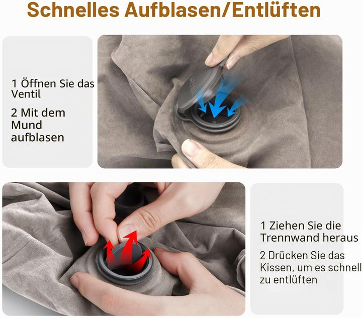 Maliton Fussstütze Flugzeug，Aufblasbare Fussstütze Kissen für Reisen Auto &amp; Zuhause &amp; Büro, Höhenver