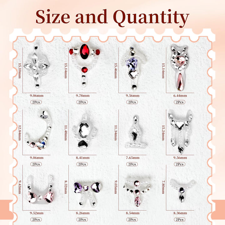 JODSONE Nagelanhänger-Bohrerset für Nägel, 24 Bohrer, erhältlich in 12 verschiedenen Designs mit Pin