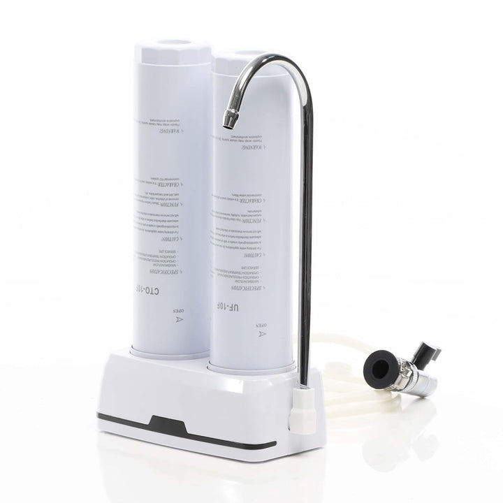 Naturewater NW-2-CTOUF 2 Stufen Counter Top Wasserfilter, 5 µ, Aktivkohle Block Filtereinsatz und Ul