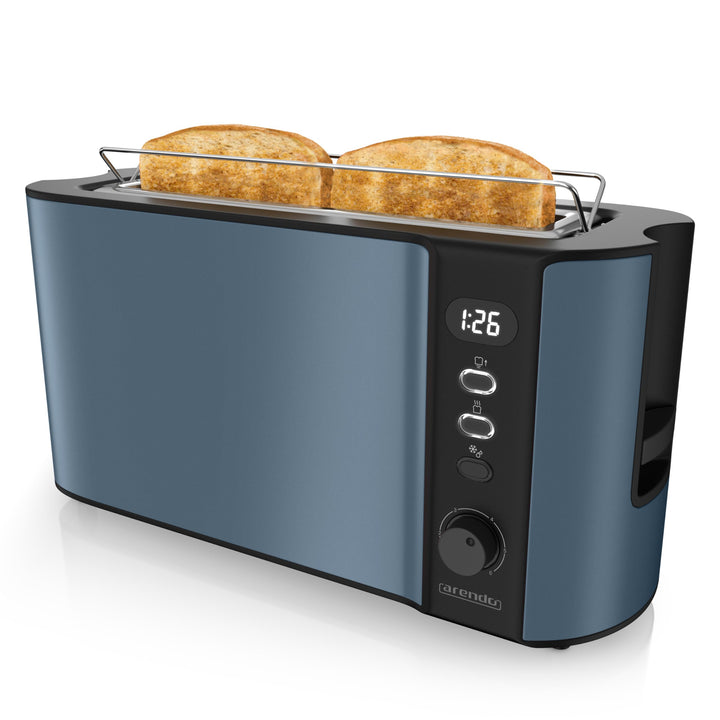 Arendo - Toaster Langschlitz 2 Scheiben - Defrost Funktion - 1000 W - Doppelwandgehäuse - Integriert