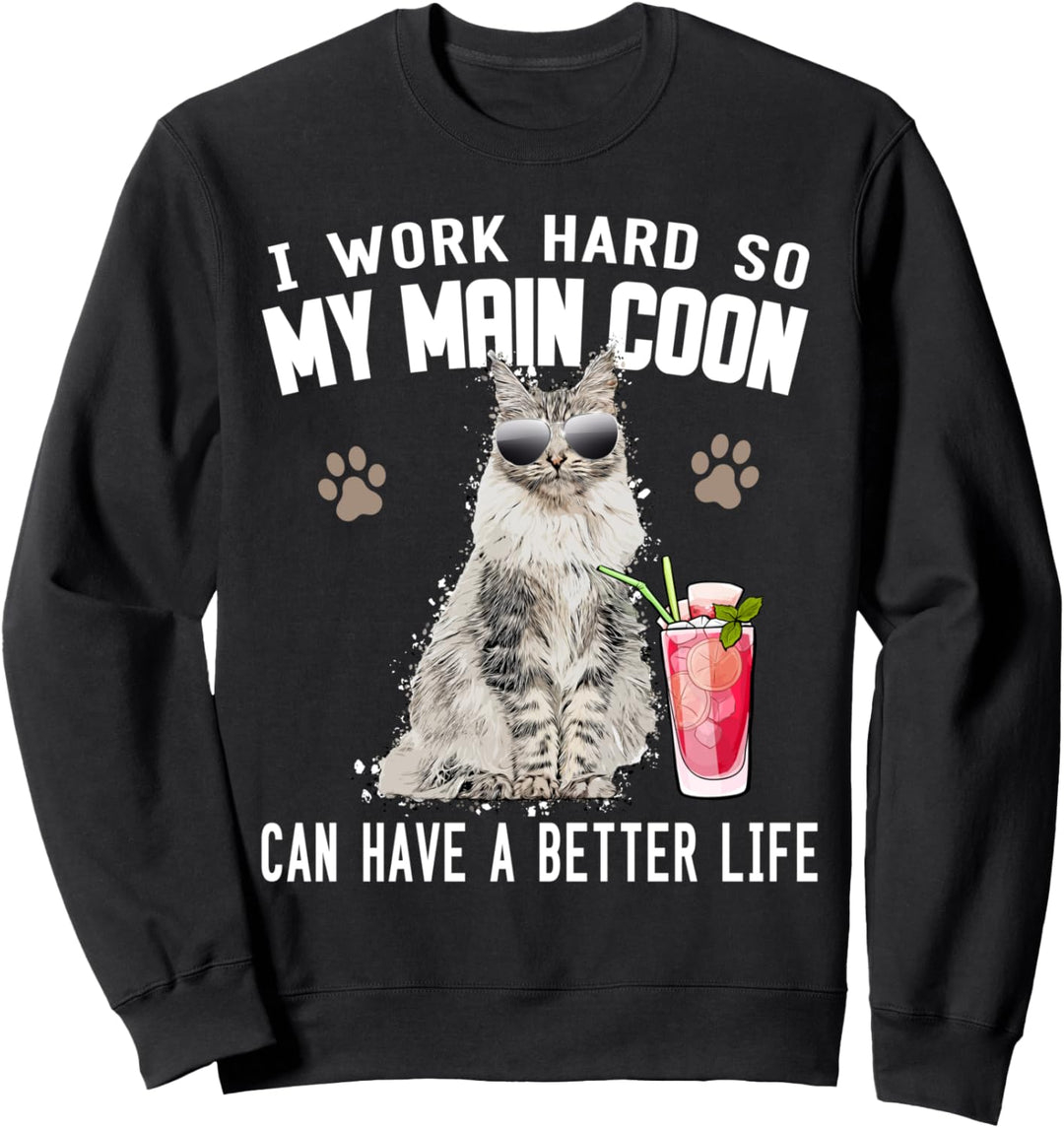 Maine Coon Mainecoon Katze Mainecoon Katzenmotiv Katze Sweatshirt
