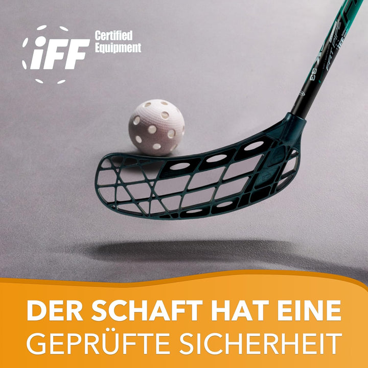 Fat Pipe Floorball Schläger Unihockey Stock Zack 33 Bone - Coral Green - IFF Zertifiziert, mit Bone