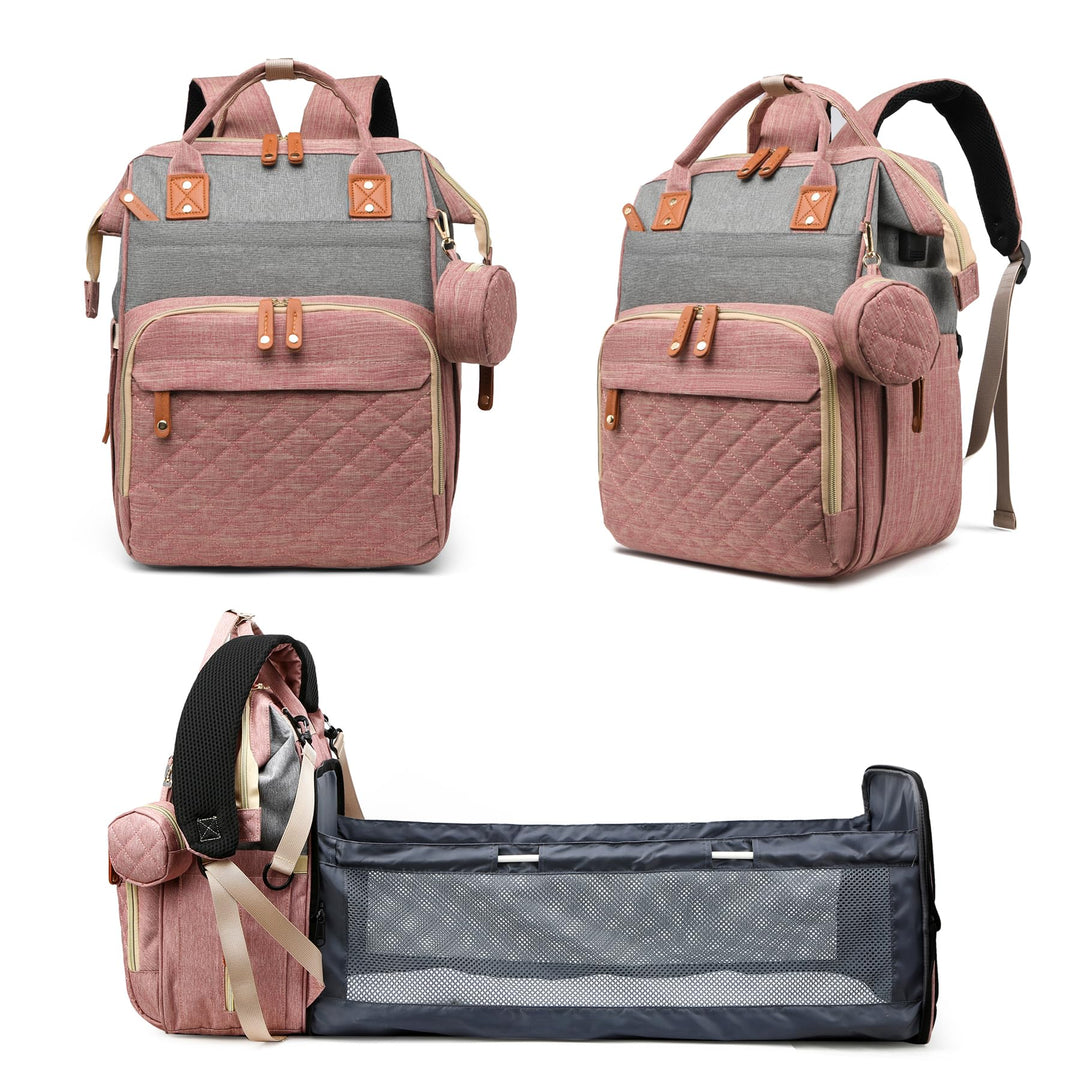 Wickeltasche Rucksack Baby Wickelrucksäcke mit Grosser Kapazität Tragbare Reisewindeltasche mit falt
